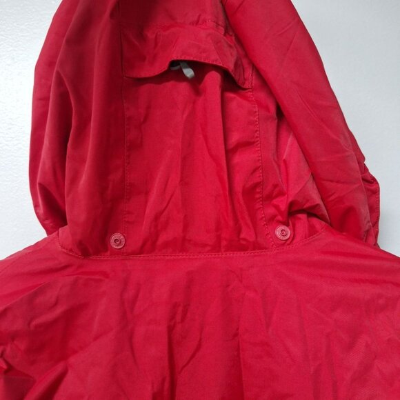 Lands End Winter Jacket Coat Red Hood Zip Pockets Lined Warm‎ Womens Small - Picture 4 of 9
